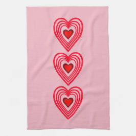 Rosa Red Burgundy Hearts Kärlek 4 Marla Kökshandduk