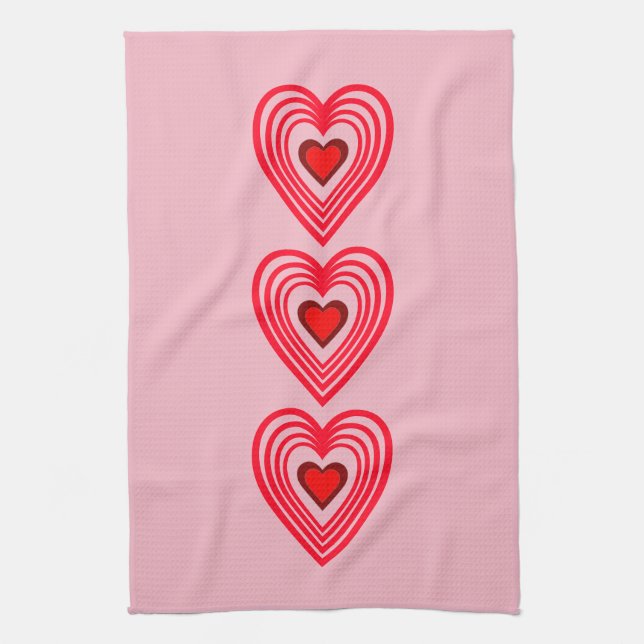 Rosa Red Burgundy Hearts Kärlek 4 Marla Kökshandduk (Vertikal)