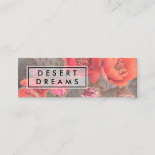 Rosa Red Cactus Flower Desert Garden Photo Travel Mini Visitkort