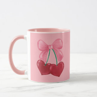 Rosa Red Cerries Coquette Bow Cute Girl Mugg