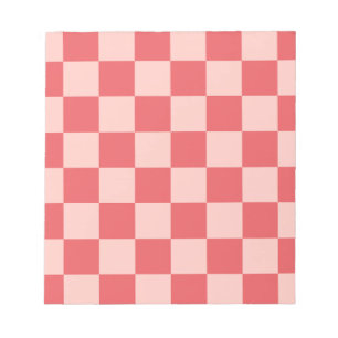 Rosa Red Checkered Gingham Mönster Anteckningsblock
