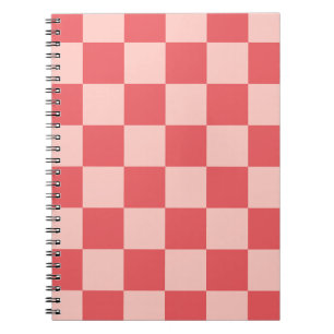 Rosa Red Checkered Gingham Mönster Anteckningsbok