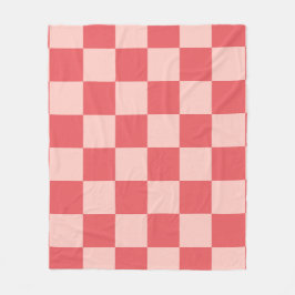 Rosa Red Checkered Gingham Mönster Fleecefilt