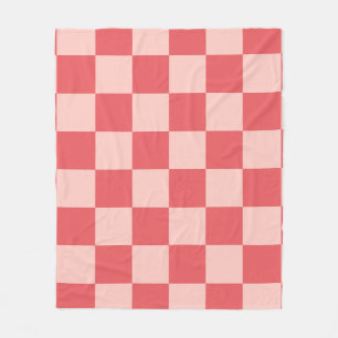 Rosa Red Checkered Gingham Mönster Fleecefilt