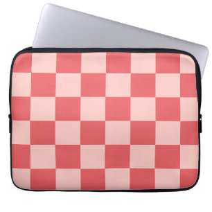 Rosa Red Checkered Gingham Mönster Laptop Fodral