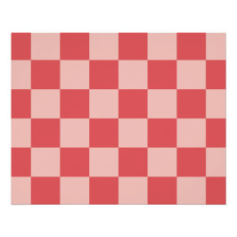Rosa Red Checkered Gingham Mönster Perfect Poster