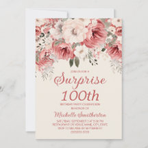 Rosa Red Cream Watercolor Blommigt Surprise 100:e