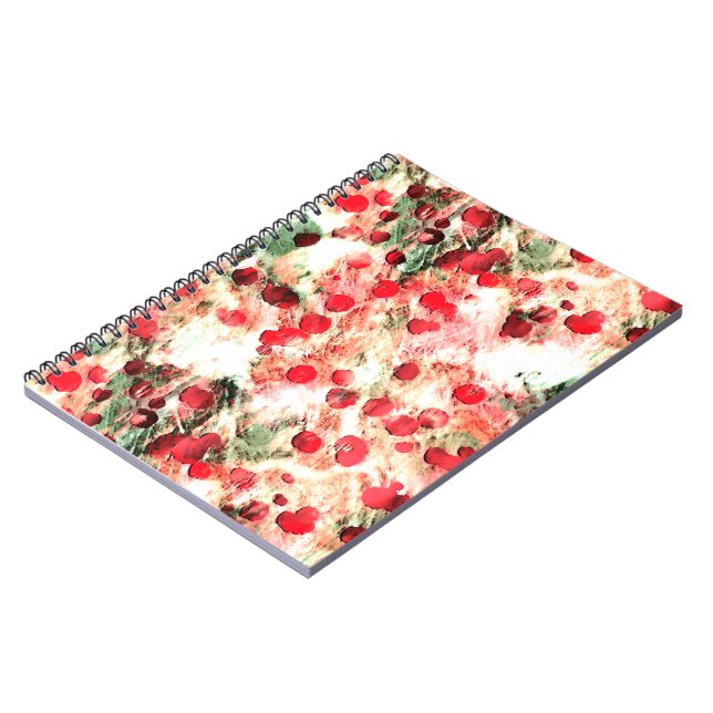 Rosa Red Dirty Polka Dot Grunge Anteckningsbok Med Spiral (Vänstra Sidan)