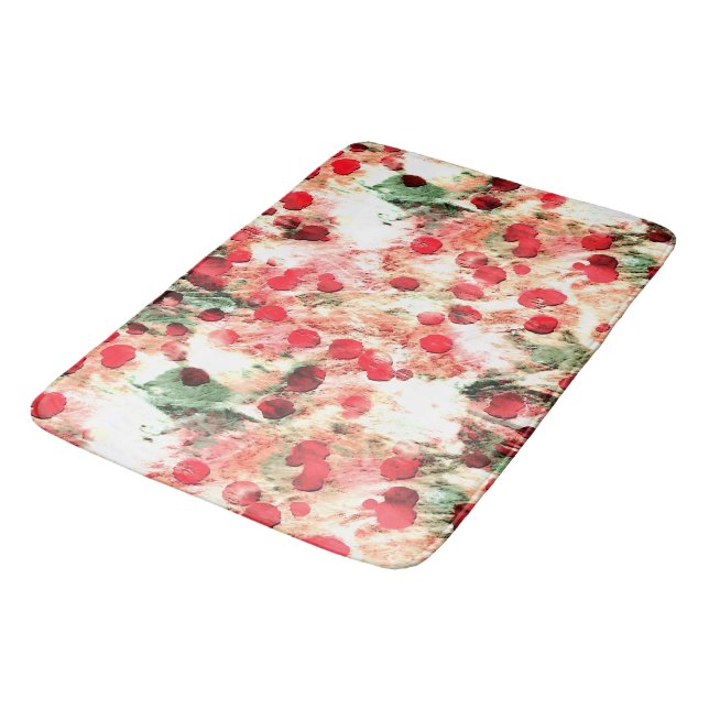 Rosa Red Dirty Polka Dot Grunge Badrumsmatta (Vinklad)