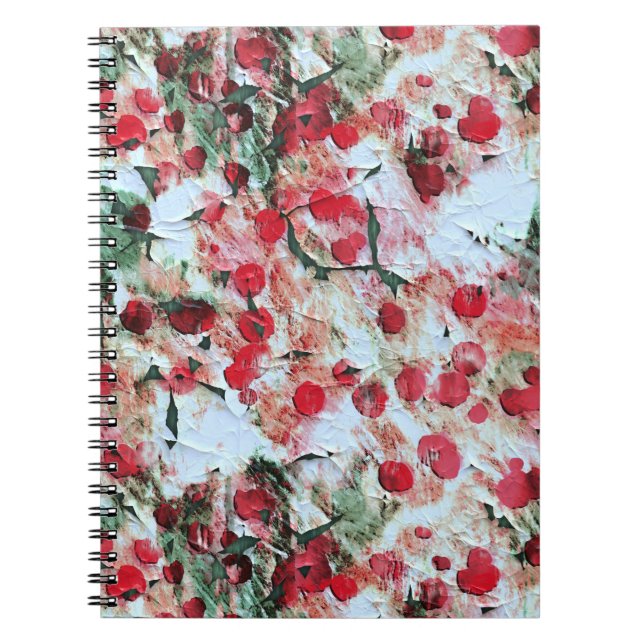 Rosa Red Dirty polka Dot Grunge Decay Anteckningsbok (Framsidan)