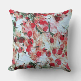 Rosa Red Dirty polka Dot Grunge Decay Kudde