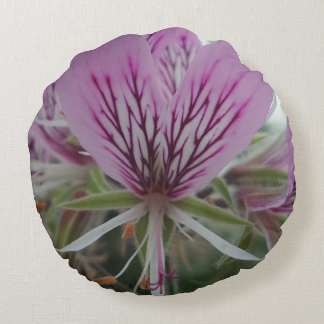Rosa Red Flower Round Pillow Rund Kudde (Baksidan)