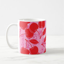 Rosa Red Glitter Zebra Cherries Kaffemugg