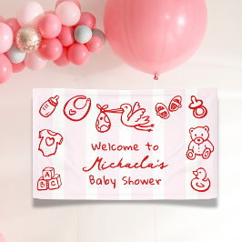 Rosa & Red Hand plockade Doodle Whimsical Baby Sho