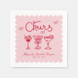 Rosa Red Hand plockade Whimsical Retro Möhippa Pappersservett