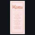 Rosa Red Handwrite Typography Retro Bröllop Menu Meny<br><div class="desc">Rosa Red Handwrite Typography Retro Bröllop Menu</div>