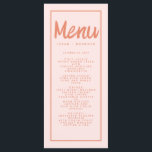 Rosa Red Handwrite Typography Retro Bröllop Menu Meny<br><div class="desc">Rosa Red Handwrite Typography Retro Bröllop Menu</div>