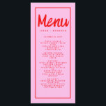 Rosa Red Handwrite Typography Retro Bröllop Menu Meny<br><div class="desc">Rosa Red Handwrite Typography Retro Bröllop Menu</div>