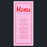 Rosa Red Handwrite Typography Retro Bröllop Menu Meny<br><div class="desc">Rosa Red Handwrite Typography Retro Bröllop Menu</div>