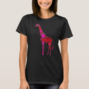 Rosa Red Heart Kärlek Mamma African Giraffe Mamma T Shirt