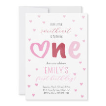 Rosa Red Hearts 1:a födelsedagen