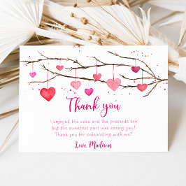 Rosa Red Hearts Birthday Tack Kort