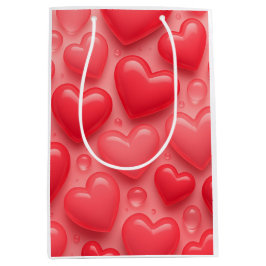 Rosa & Red Hearts Bubble Mönster