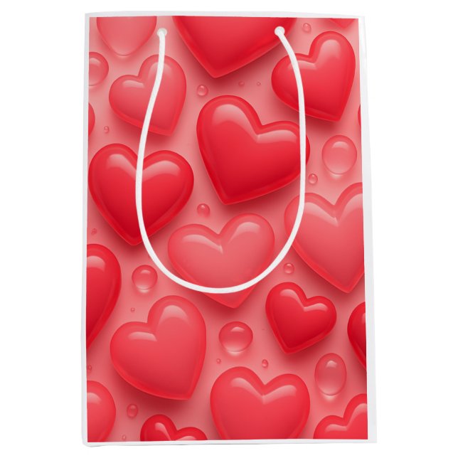 Rosa & Red Hearts Bubble Mönster (Framsidan)