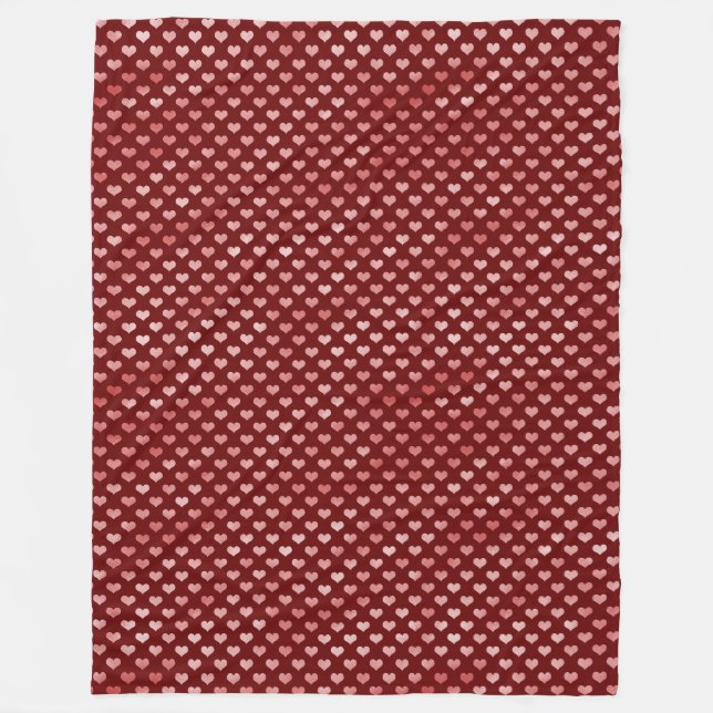 Rosa Red Hearts Ombre Fleecefilt (Framsidan)