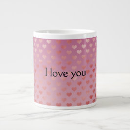 Rosa Red Hearts Ombre Jumbo Mugg