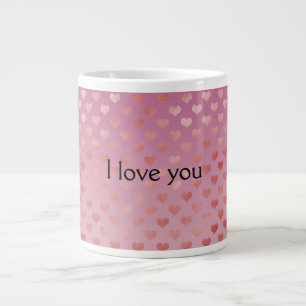 Rosa Red Hearts Ombre Jumbo Mugg
