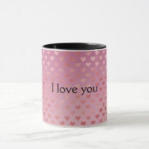 Rosa Red Hearts Ombre Mugg