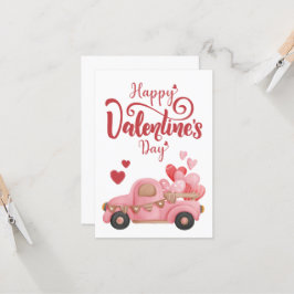 Rosa Red Illustrated Alla hjärtans dag Inbjudningar