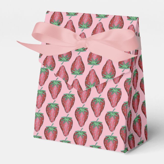 Rosa Red Juicy Strawberry Strawberry Frukt Print Presentaskar (Framsidan Sidan)