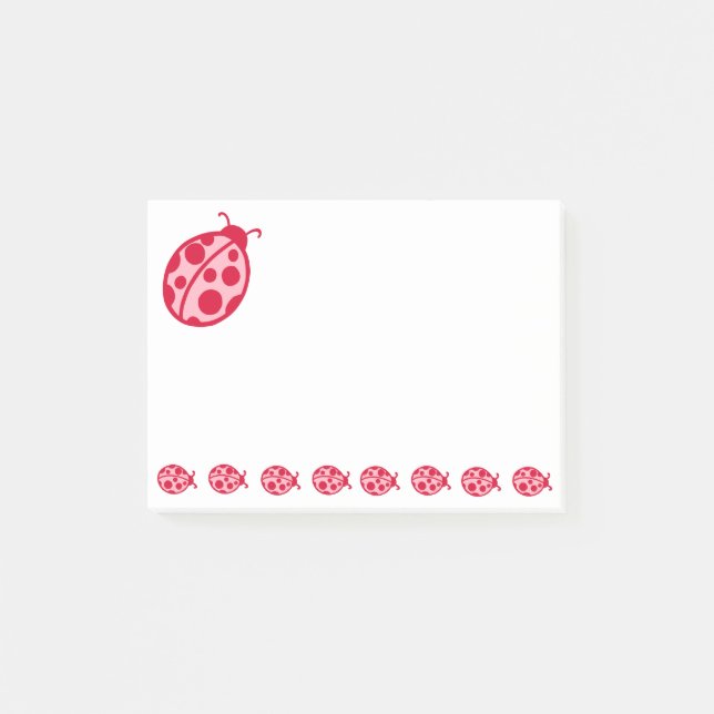 Rosa Red Ladybugs Post IT Notes Post-it Block (Framsida)