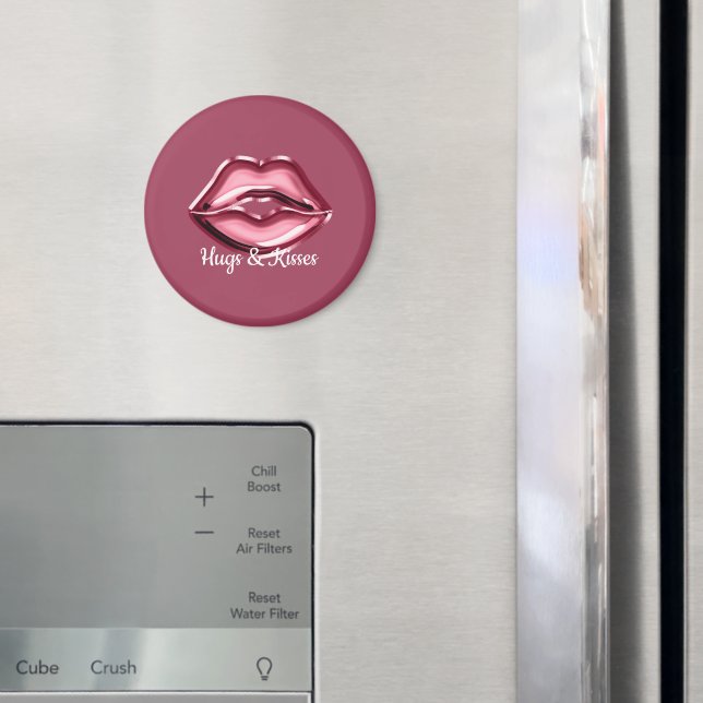 Rosa Red Läppar Kiss Magnet (In Situ (Fridge))