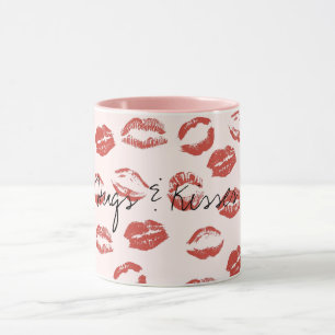 Rosa Red Läppar Kiss Mugg