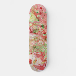 Rosa Red Lila Gult Grönt Modern Abstrakt Mini Skateboard Bräda 18,5 Cm