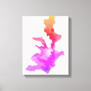 Rosa Red Lila Orange Gult Abstrakt Painting Canvastryck