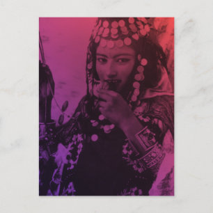 Rosa Red Maghreb Ouled Naïl Berber Girl Female Pos Vykort