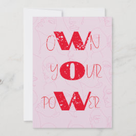 Rosa Red Modern Bold Colorful Women's Day Card Julkort
