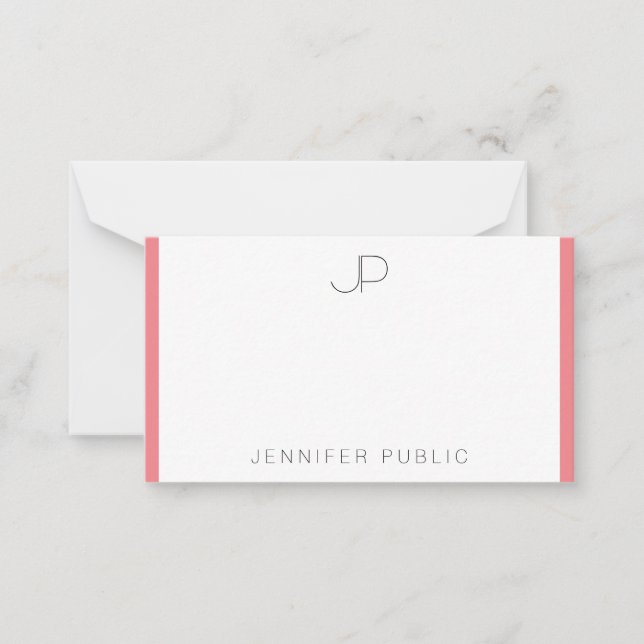 Rosa Red Monogrammed minimalistisk mall (Framsida)