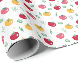 Rosa Red och Gult Tomato Mönster Presentpapper