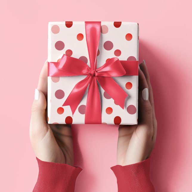Rosa & Red Polka dots Wrapping Papper | Spelande Presentpapper (Skapare uppladdad)