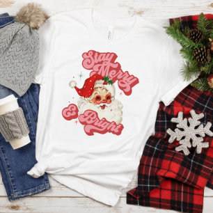 Rosa Red Retro Groovy Tomtomten stannar, gör sig f T Shirt