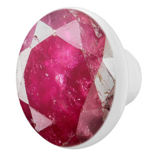 Rosa Red Ruby Crystal Mönster Knopp