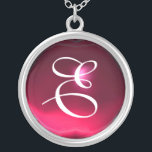 Rosa Red Ruby Gem Monogram Silverpläterat Halsband<br><div class="desc">Elegant och unik design med gemstone. Mycket exakt modellering och rendering i 3D Studio Max av Bulgan Lumini .Part från serien Hyper Talismans.</div>