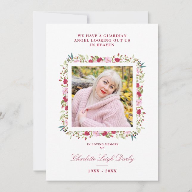 Rosa & Red Shades Botanical Blommigt Garland Photo (Framsida)