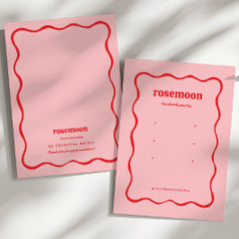 Rosa Red Squiggle Modern Earring Visning Card Visitkort