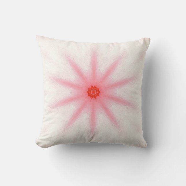 Rosa Red Star Kaleidoscope Mönster Pillows Kudde (Framsida)